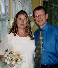 Lana and Steve<br>at the bridal shop